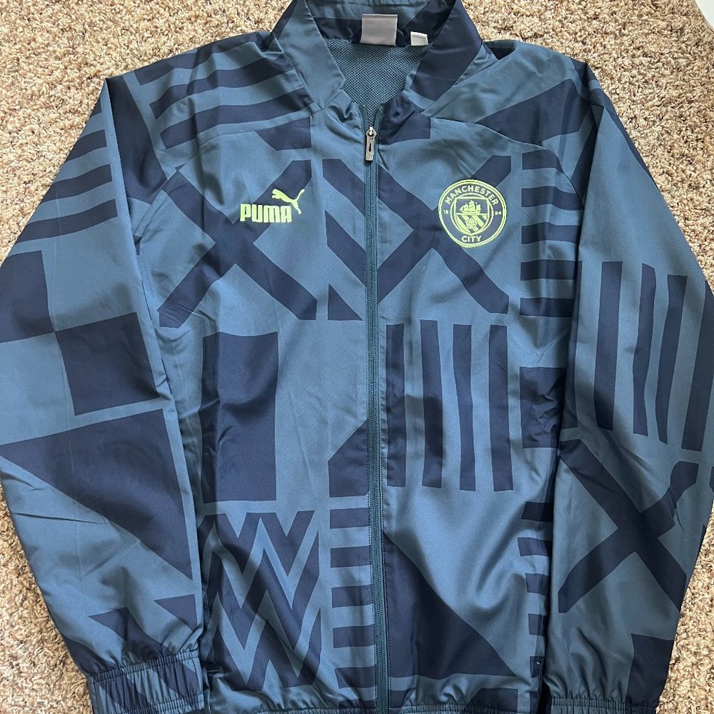 Puma Man City Pattern Light-weight Windbreaker Jacket 2022-23 Men's Medium
